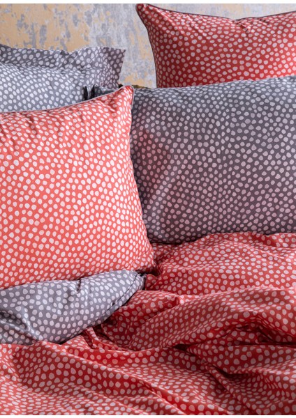 Dots Turuncu Battal Boy Nevresim Takımı 240X220 cm