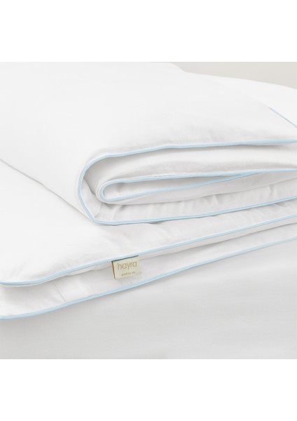 Mavi Biyeli Beyaz Pamuk Saten Çift Kişilik Nevresim Takımı 200X220 cm fırsatları