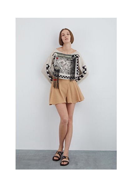 Kloş Form Şort Etek