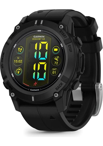 Descent G2 45 mm Siyah Silikon Kayışlı Akıllı Saat