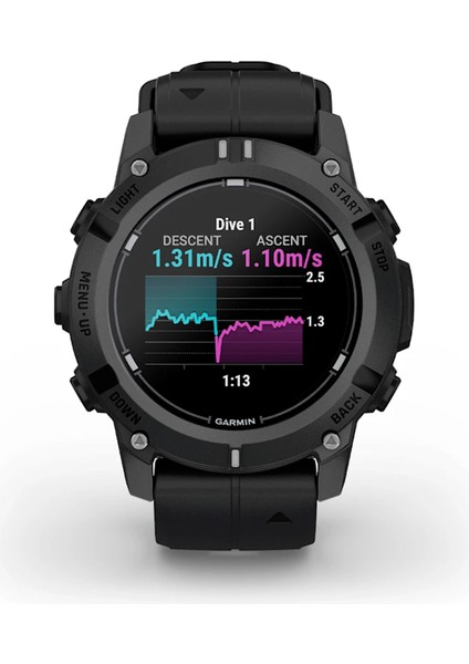 Descent G2 45 mm Siyah Silikon Kayışlı Akıllı Saat