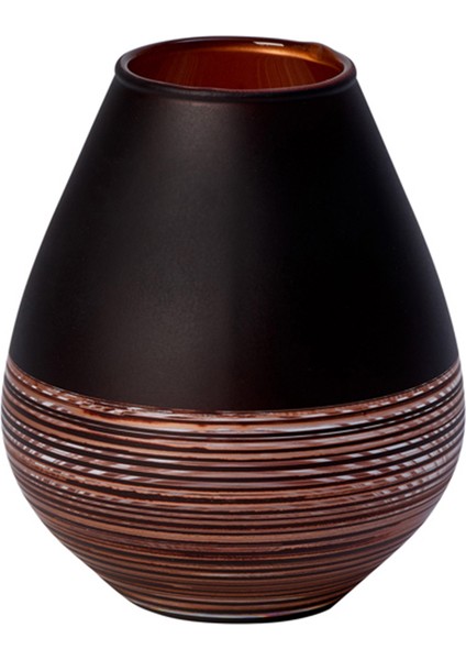 Manufacture Swirl Siyah Kristal Vazo 12 cm