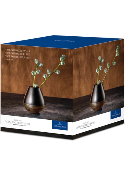 Manufacture Swirl Siyah Kristal Vazo 12 cm modelleri