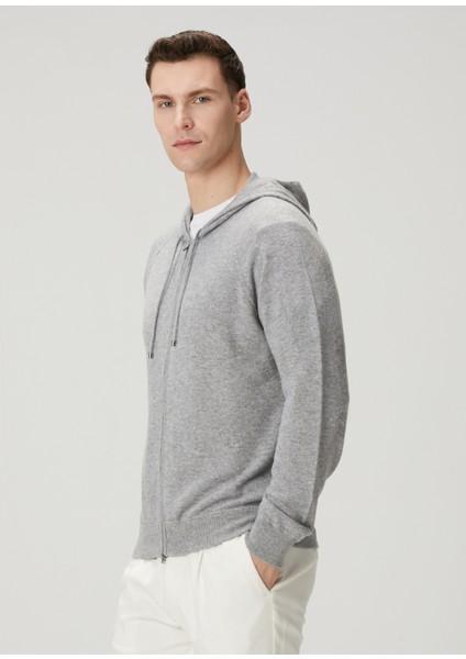Gri Kapüşonlu Kaşmir Triko modelleri