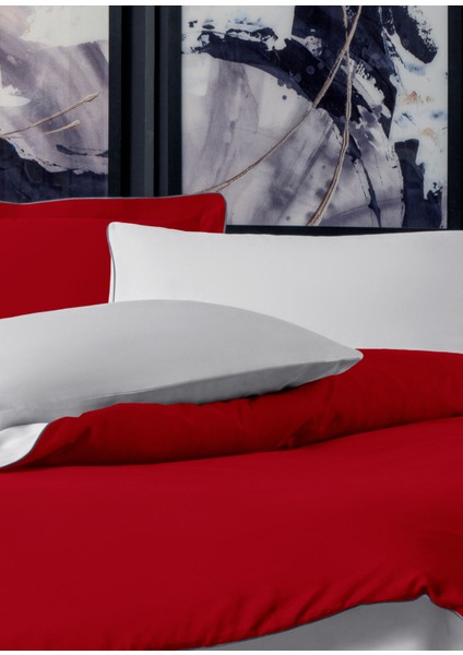 Gri Biyeli Kırmızı Oxford Yastık Kılıfı 50X70 cm fiyatları