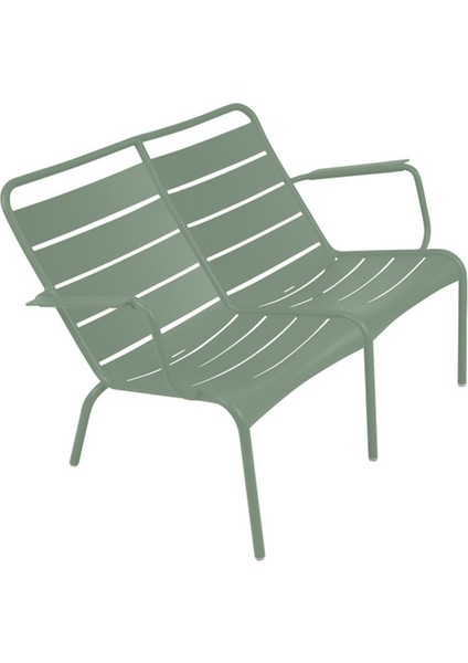 Luxembourg Duo Low Yeşil Metal Ikili Bahçe Kanepesi
