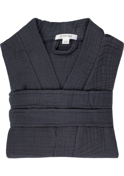 Cocoon Antrasit %100 Pamuk Kadın Bornoz