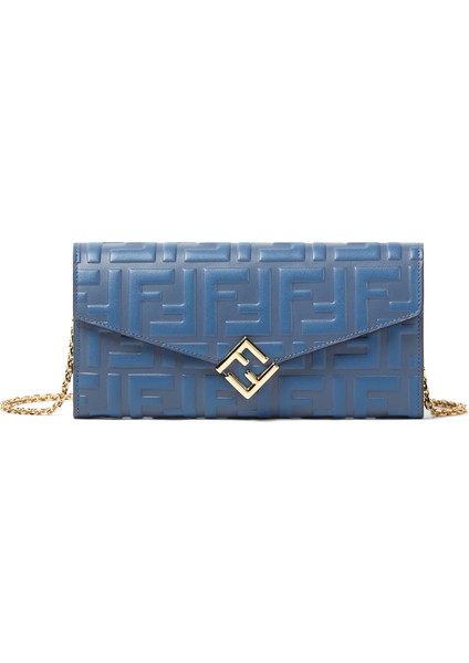 Mavi Logo Desenli Kadın Deri Cüzdan