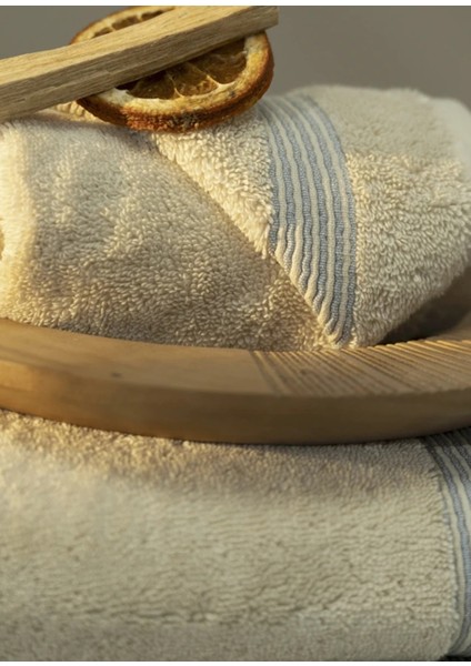 Violette Beyaz Bej Pamuklu Banyo Havlusu 90 x 150 cm indirimleri