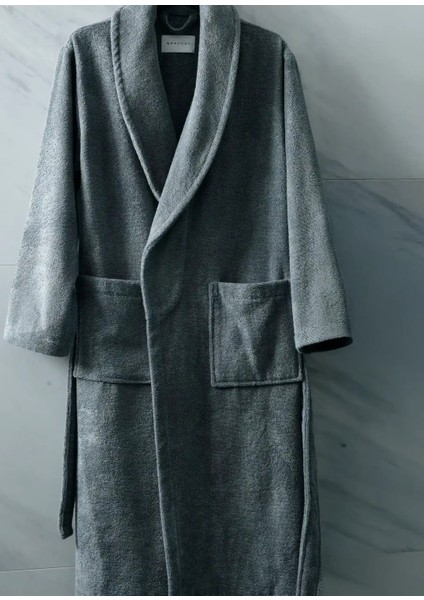 Eclair Gri Penye Pamuklu Unisex Bornoz modelleri