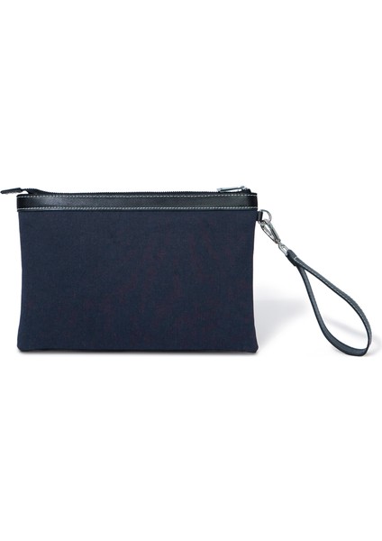 Stitched Lacivert Denim Siyah Clutch Kadın El Portföyü fiyatları