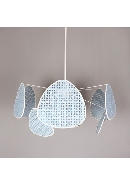 Bulut Mavi Doğal Hazeran Avize 75X35 Cm, 9+1 Yaprak ve 3+1 Duylu