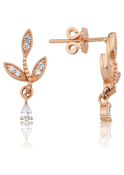 Rose Flora 14 Ayar Altın Kadın Küpe