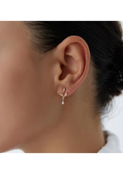 Rose Flora 14 Ayar Altın Kadın Küpe modelleri