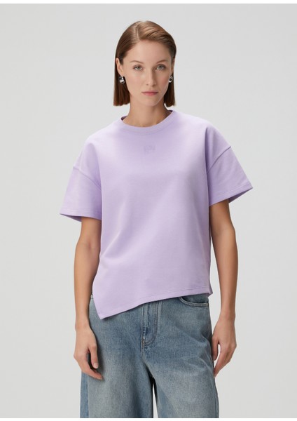 Lila Asimetrik T-Shirt modelleri