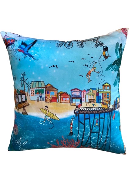 Hawaii Beach Life Ipek Kırlent 45X45 cm
