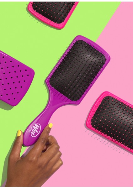 Paddle Detangler Mor Dolaşık Açıcı Geniş Saç Fırçası fırsatları