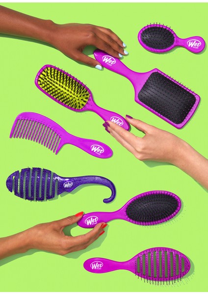 Paddle Detangler Mor Dolaşık Açıcı Geniş Saç Fırçası indirimleri