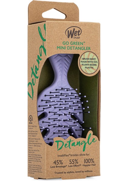 Go Green Mini Detangler Lila Dolaşık Açıcı Saç Fırçası