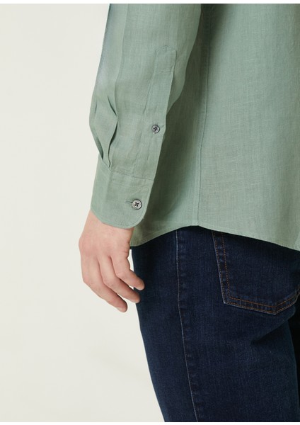 Yeşil Keten Gömlek