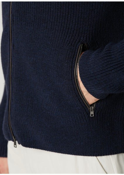 Lacivert Yün Triko Hırka
