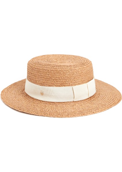 Gracie Bej Beyaz Kadın Rafya Şapka