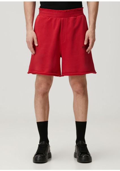 Bordo Logo Baskılı Bermuda fiyatları