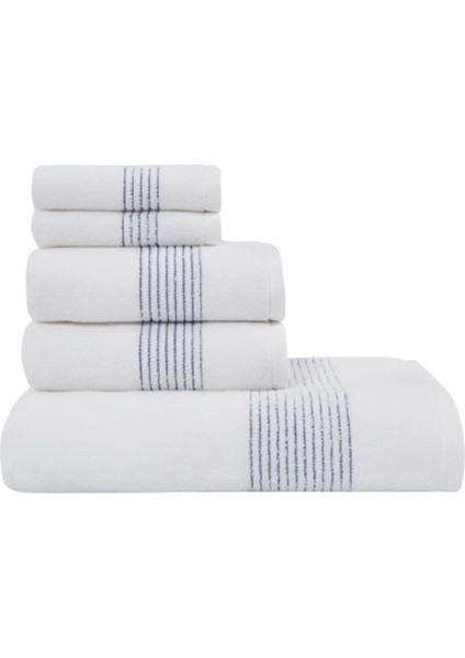 Aqua Mavi Pamuklu 5'li Havlu Seti