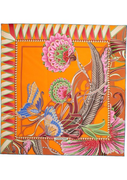 Turuncu Kadın Ipek Fular