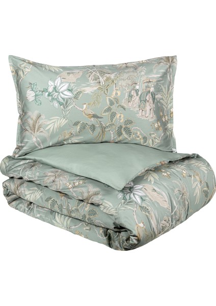 Oriental Su Yeşili Çift Kişilik Nevresim Takımı