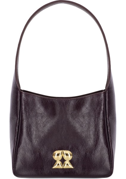 Camellia Bordo Kadın Deri Omuz Çantası