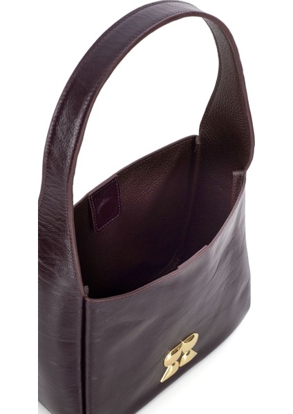 Camellia Bordo Kadın Deri Omuz Çantası modelleri