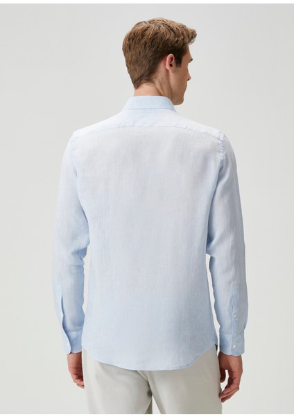 Açık Mavi Keten Gömlek fırsatları