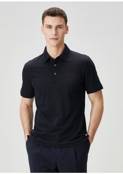 Lacivert Polo Yaka T-Shirt