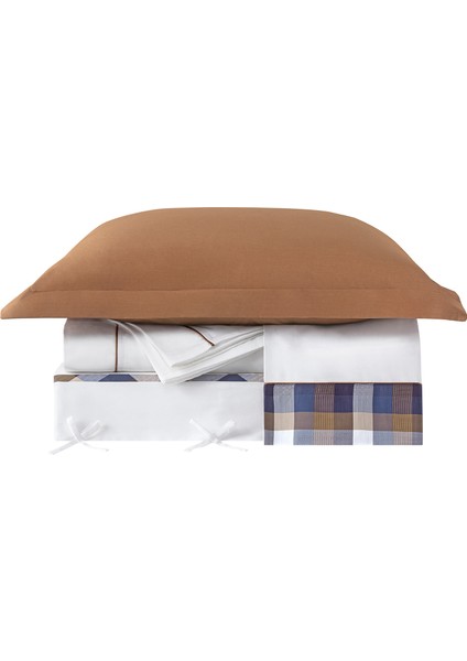 Atina Beyaz Pamuk Saten Çift Kişilik Nevresim Takımı