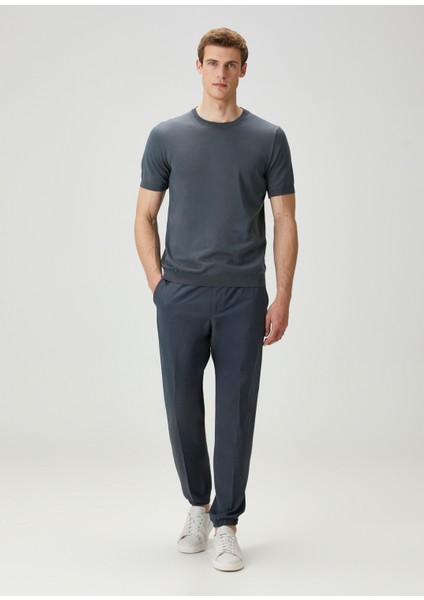 Koyu Gri Yün Jogger Pantolon