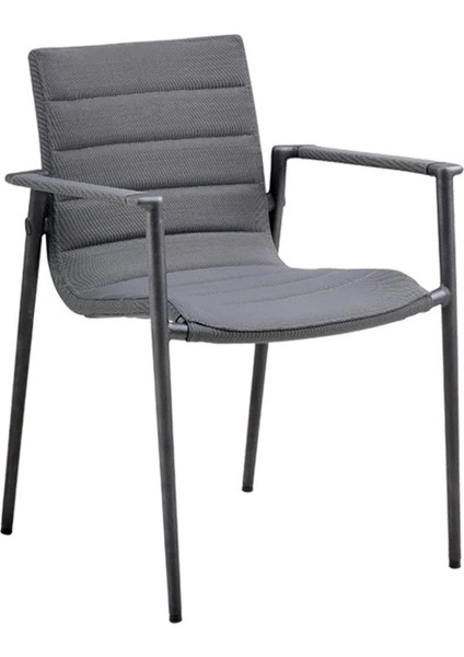 Core Gri Metal Bahçe Sandalyesi