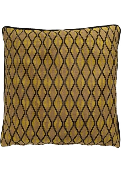 Roche Biyeli Vizon Siyah Pamuklu Dekoratif Kırlent 45 x 45 cm