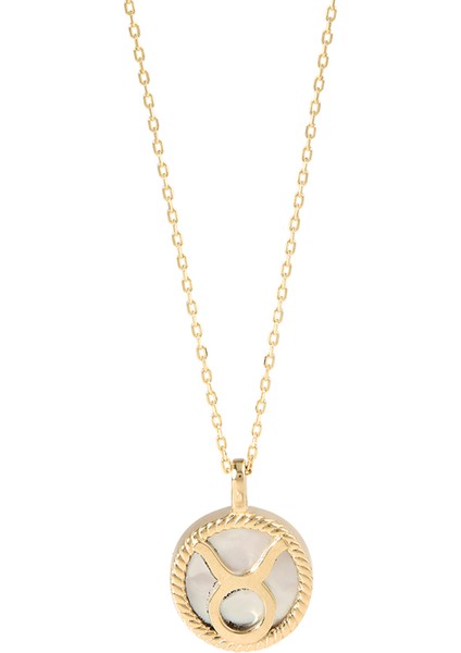 Sedef Boğa Burcu 14 Ayar Altın Kadın Kolye