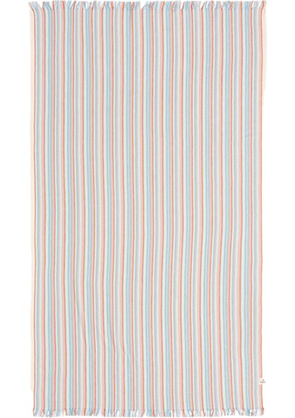 Punto Stripe Kiremit Çizgili Pamuklu Peştemal