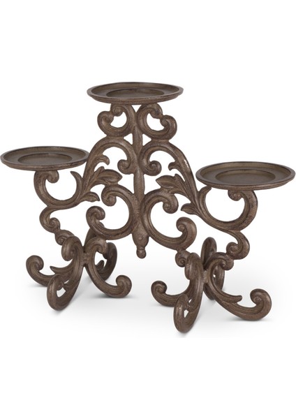 Acanthus Metal 3'lü Işıklı Mum Kandil Koku
