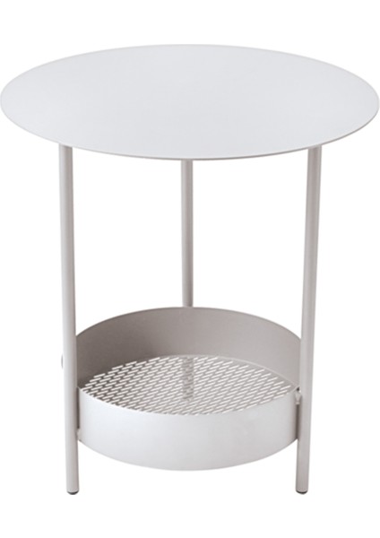 Salsa Pedestal Beyaz Metal Bahçe Sehpası