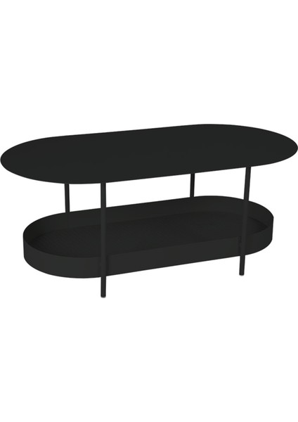 Salsa Low Table Siyah Metal Bahçe Sehpası