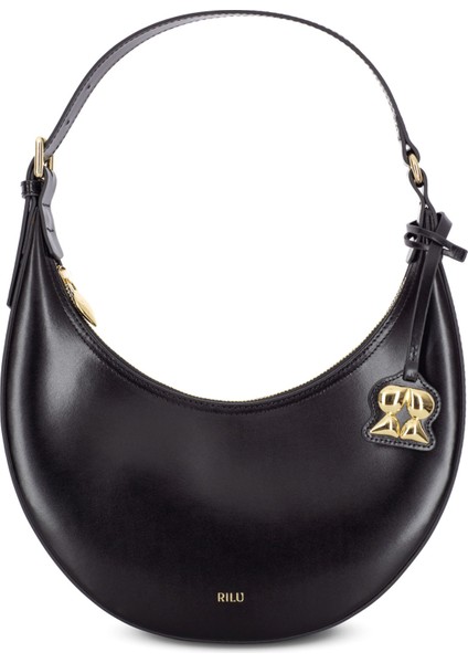 Luna Siyah Kadın Deri Omuz Çantası