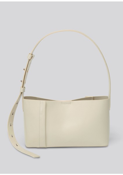 The Small Tote Plissé Krem Deri Kadın Omuz Çantası fiyatları
