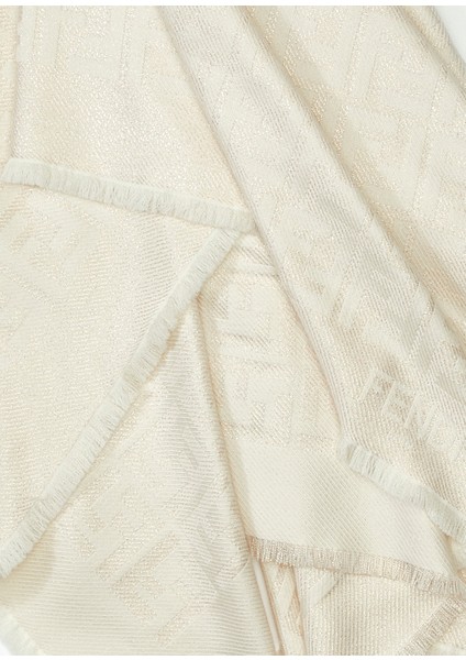 Bej Logo Jakarlı Kadın Yün Şal fiyatları