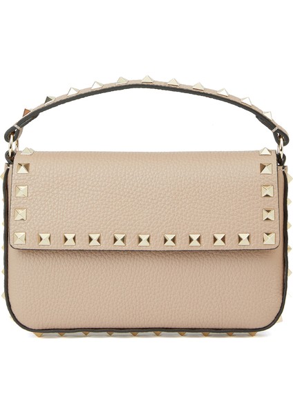 Rockstud Mini Pudra Kadın Deri El Portföyü