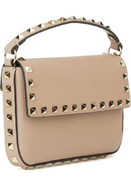 Rockstud Mini Pudra Kadın Deri El Portföyü modelleri