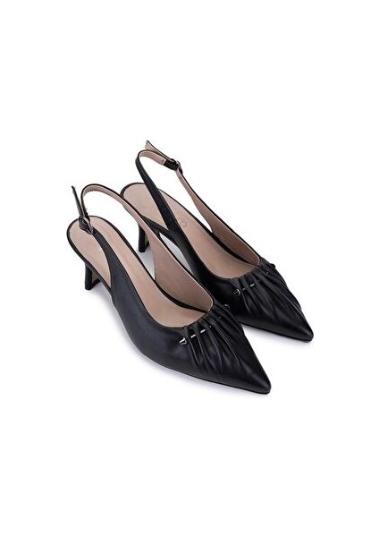 Kadın Hakiki Deri Siyah Deri Topuklu Ayakkabı fiyatları