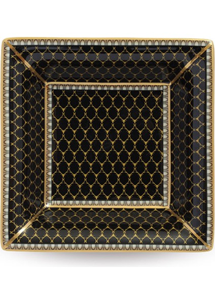 Gc Antler Trellis Black Square Tray Dekoratif Tabak